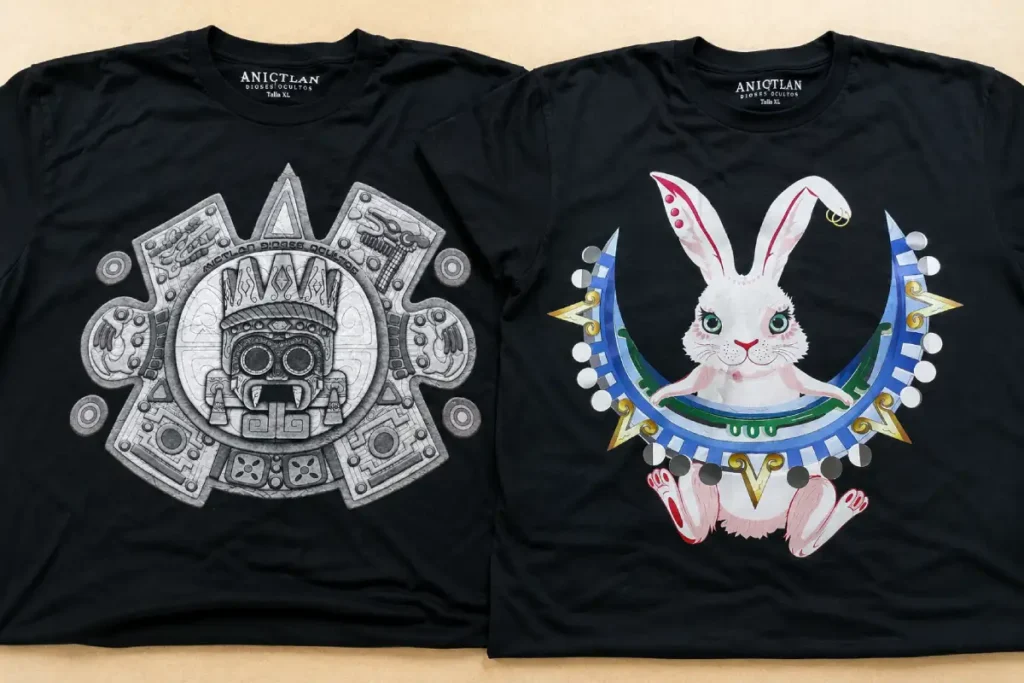 playeras negras con dtf textil