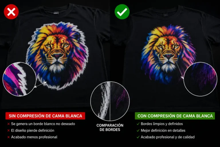 filo blanco en dtf textil
