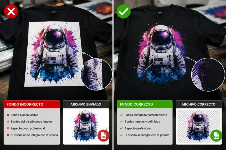 error fondo en imagen dtf textil